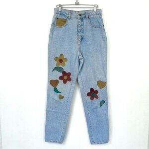 Seruchi high waisted Denim Jeans Suede leather patchwork 6